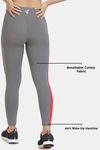 Zelocity Mid Rise High Quality Stretch Leggings - Grey Red — thumbnail 7